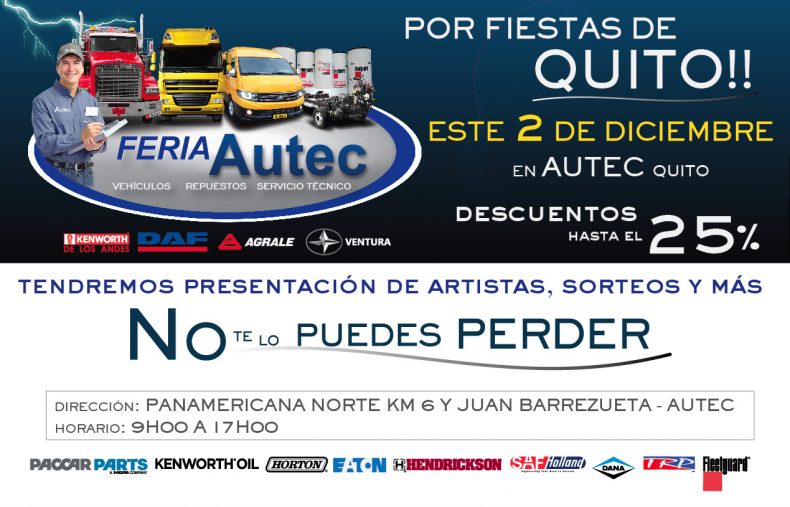 POR QUE QUITO LO PIDIÓ, LLEGA LA "GRAN FERIA AUTEC" GRATIS