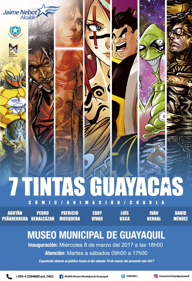 Del 8 al 18 de marzo EXPOSICIÓN "7 TINTAS GUAYACAS" DE VARIOS ARTISTAS GUAYAQUILEÑOS EN EL MUSEO MUNICIPAL DE GUAYAQUIL