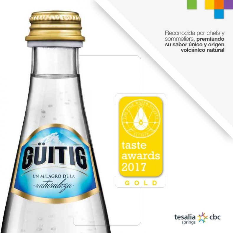 Güitig recibe galardón de oro en evento de aguas premium a nivel mundial