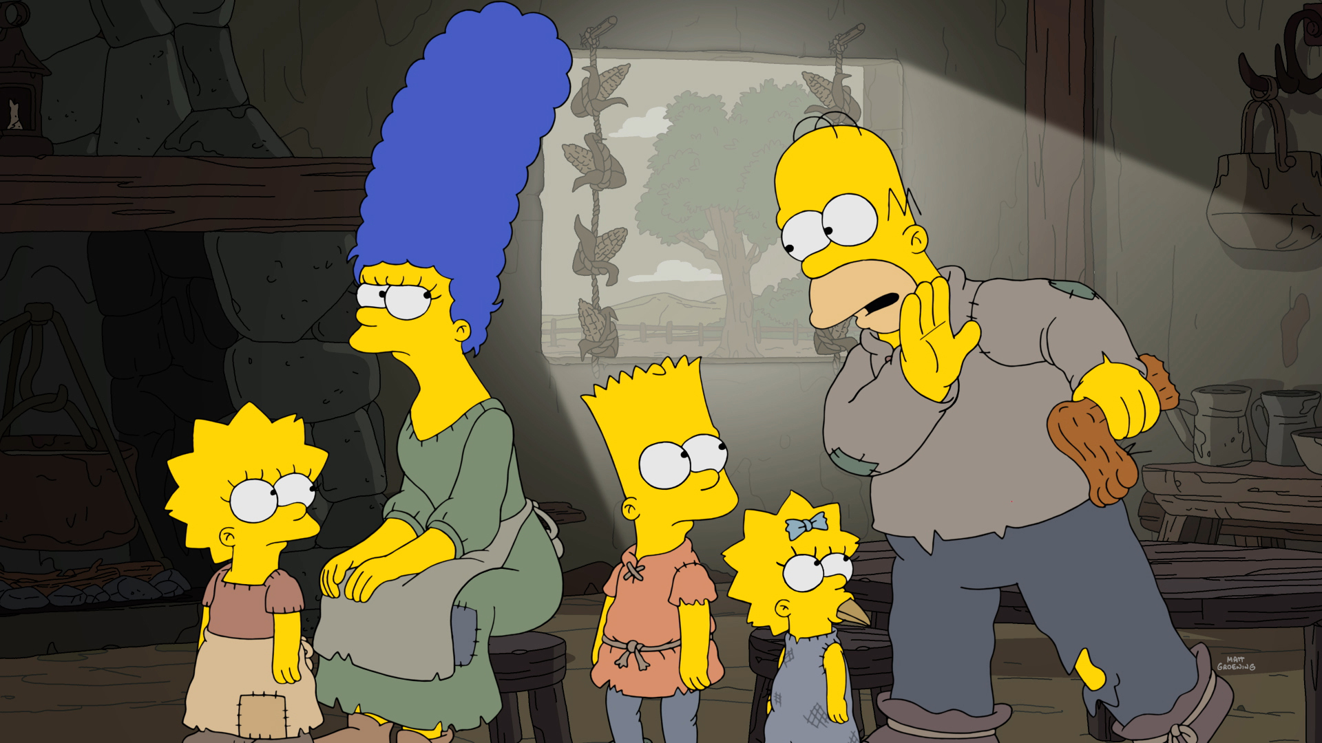THE SIMPSONS: In a magical medieval world, Marge’s mother is turned into an Ice Walker and the only way for Homer to afford the cure is to force Lisa to use illegal magic. When the King discovers this, he kidnaps Lisa and Homer must lead a feudal uprising to save her in “ THE SERFONS” series premiere episode of THE SIMPSONS airing Sunday, Oct. 1 (8:00-8:30 PM ET/PT) on FOX. THE SIMPSONS ™ and © 2016 TCFFC ALL RIGHTS RESERVED. CR: FOX.