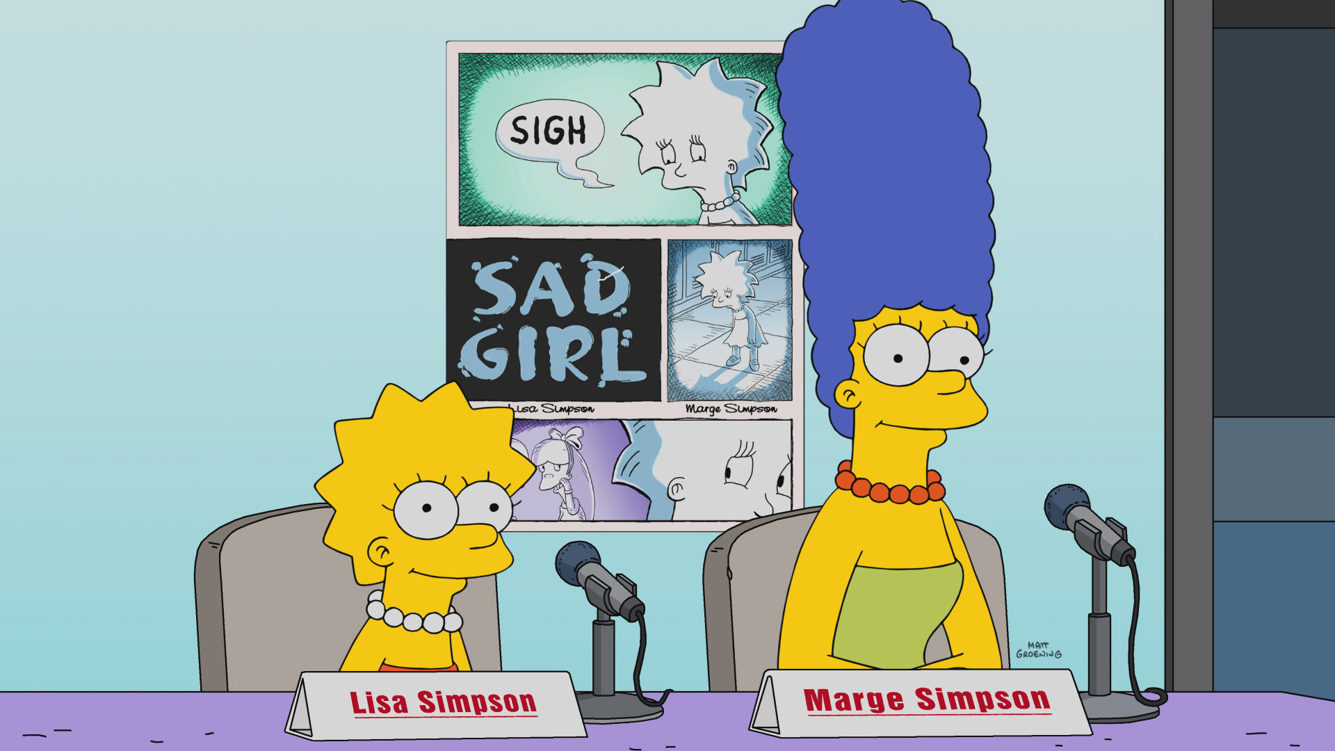 THE SIMPSONS: Marge and Lisa turn Lisa’s sad experience into a successful graphic novel-turned-Broadway show, but they struggle with creative differences and ego in the all-new “Springfield Splendor” episode of THE SIMPSONS airing Sunday, Oct. 8, (8:00-8:30 PM ET/PT) on FOX. THE SIMPSONS ™ and © 2017 TCFFC ALL RIGHTS RESERVED. THE SIMPSONS ™ and © 2017 TCFFC ALL RIGHTS RESERVED.