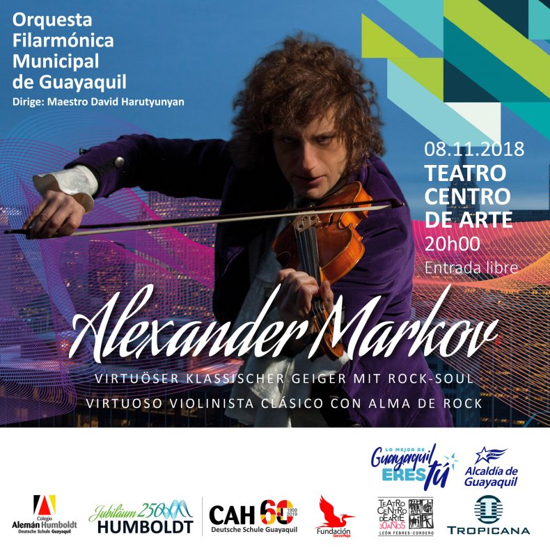 Alexander Markov, un violinista con alma de rock tocará junto a la Orquesta Filarmónica Municipal de Guayaquil Alexander Markov