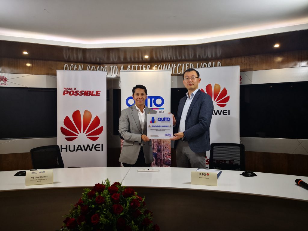 HUAWEI TECHNOLOGIES RECIBIÓ EL RECONOCIMIENTO “SELLO INCLUSIVO PROGRESIVO” POR PARTE DEL MUNICIPIO DE QUITO