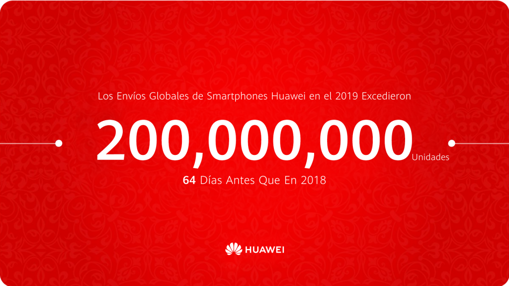 HUAWEI COMERCIALIZA 200 MILLONES DE SMARTPHONES DURANTE EL 2019