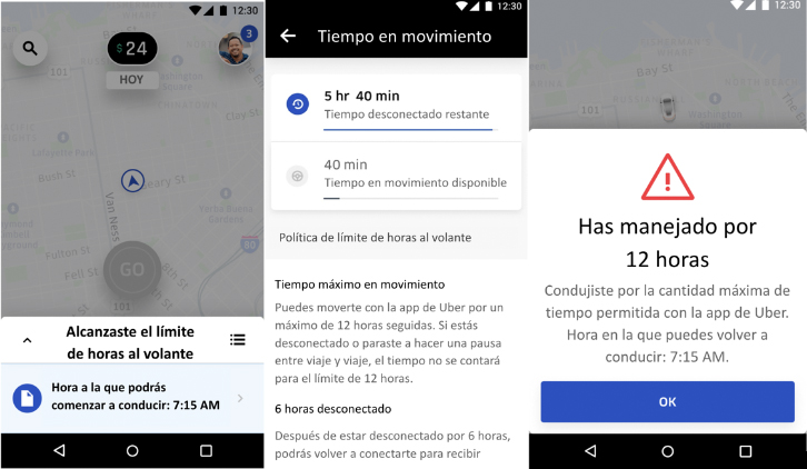 La app de Uber busca prevenir la fatiga al conducir con una nueva función
