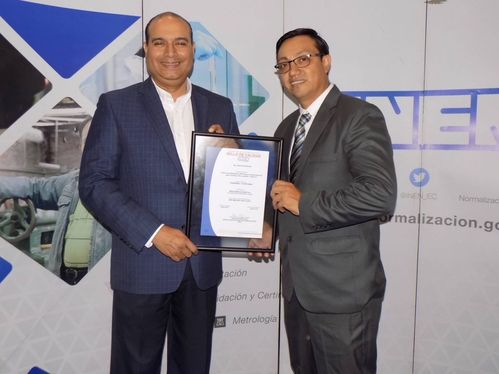 SERVICIO ECUATORIANO DE NORMALIZACIÓN INEN RENOVÓ SELLOS DE CALIDAD OTORGADOS A PLASTIGAMA WAVIN