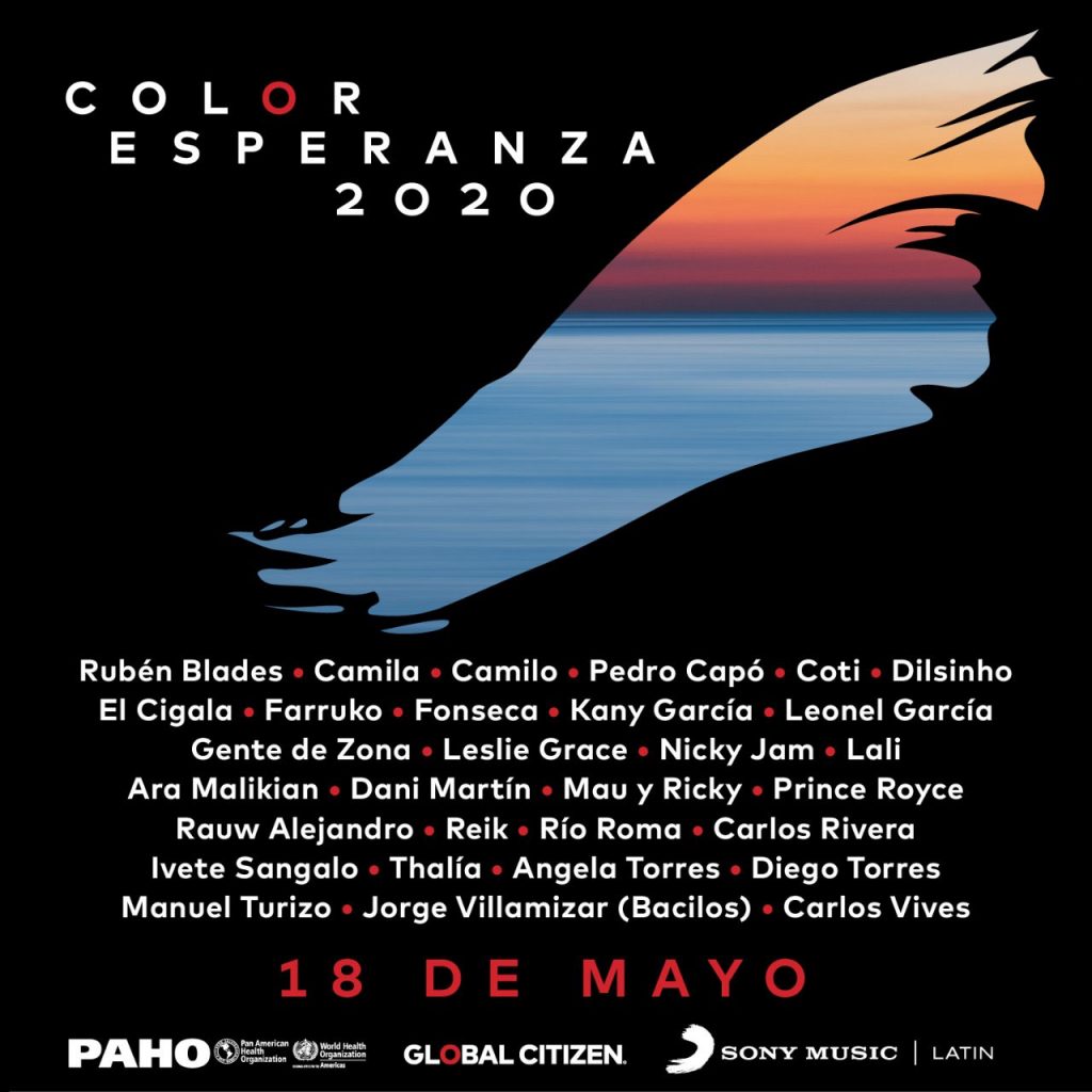 Diego Torres reunido con varias estrellas de la música latina estrenan "Color Esperanza 2020"
