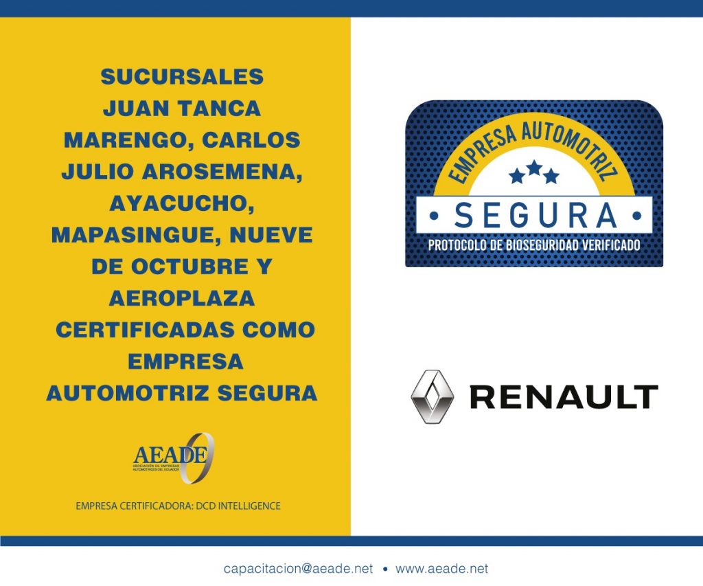 RENAULT RECIBE CERTIFICADO COMO “EMPRESA AUTOMOTRIZ SEGURA”