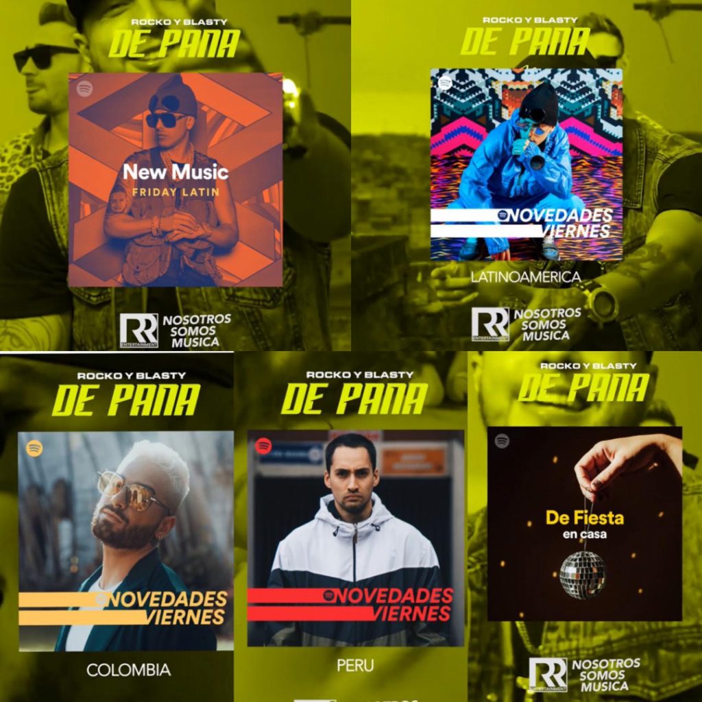 ROCKO & BLASTY con su nuevo sencillo "DE PANA" en Play List Internacionales de Spotify.